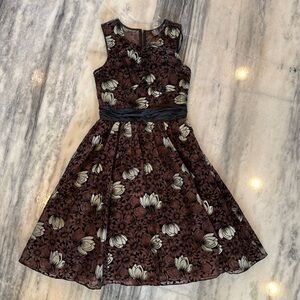 Anthropologie Tracy Reese Frock floral chrysanthemum tea dress - size 0
